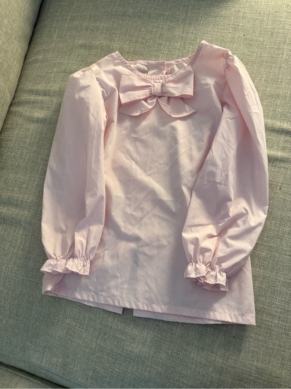 The Beaufort Bonnet Company Light Pink Bow-Front Long Sleeve Top